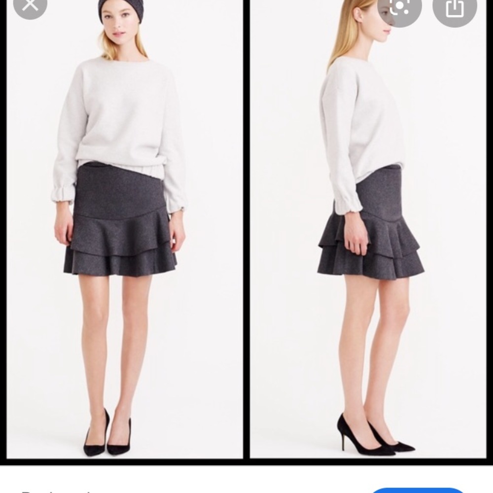 Jcrew flounce bonded wool blend skirt